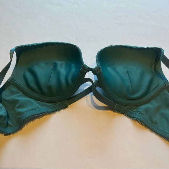 Aerie Bra Push Up Demi Lace Blue/Green Size 32B - Picture 2 of 7